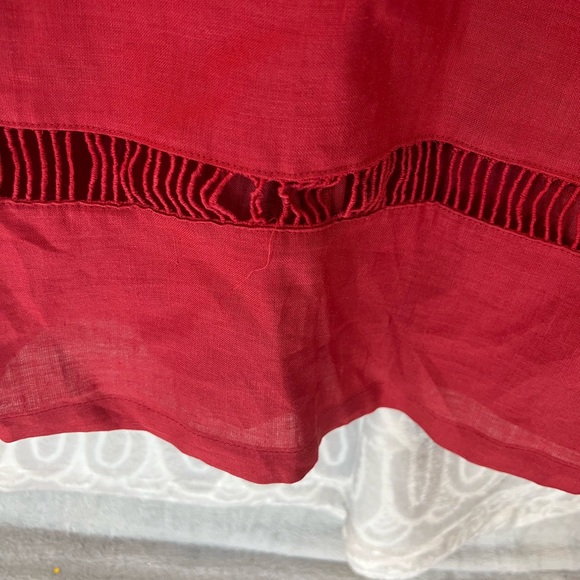 H&M RED DRESS DRESSY CLASSY MIDI APPLIQUÉ 12 L EUC - Picture 3 of 11